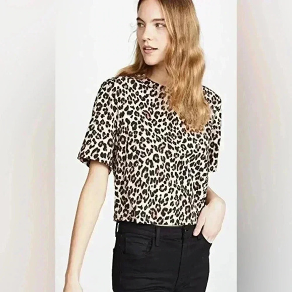 VERONICA BEARD Abbey Leopard Print Crop T-Shirt
Retail $128 sz S - Picture 1 of 8